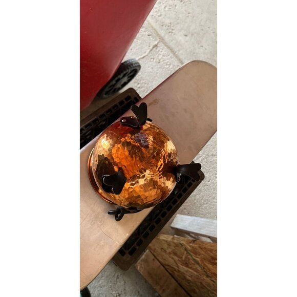 Vtg Handmade Hand Hammered Copper Kettle With Black Iron Handle Made In Germany - Picture 5 of 8